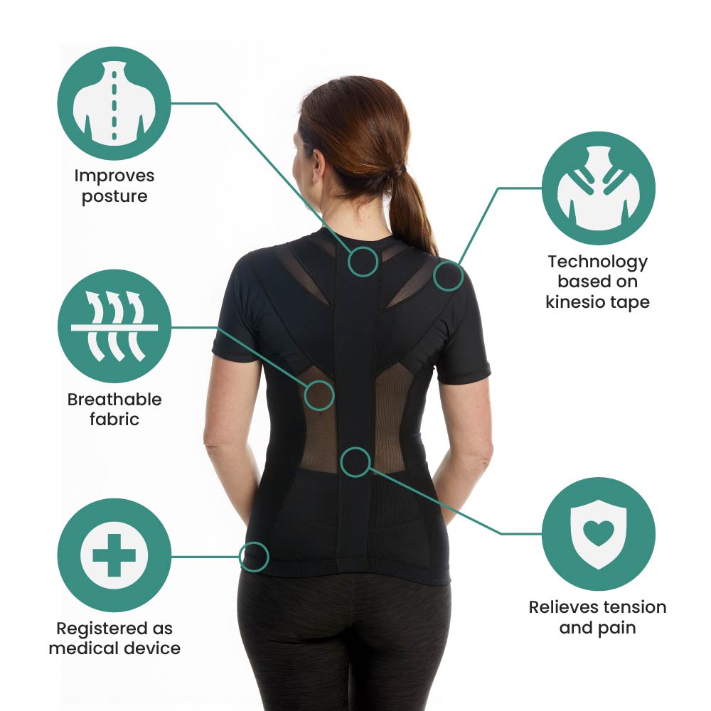 Women's Posture Shirt™ Zipper - Musta